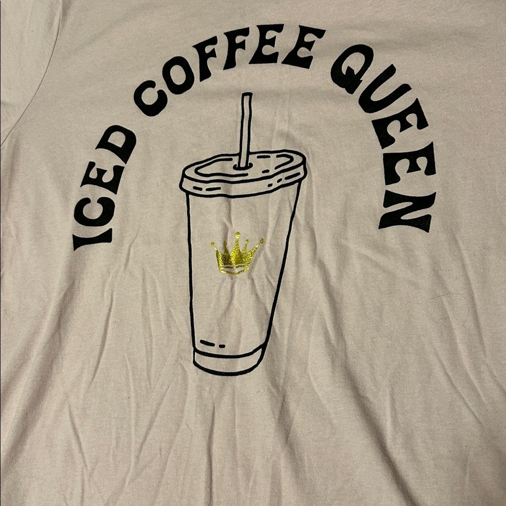 Mighty Fine “Iced Coffee Queen” Graphic Tee – Pink, Large, Excellent Condition - Picture 5 of 7